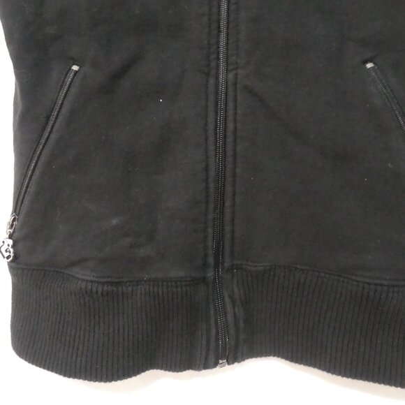 GROGGY | small | Black Sleeveless Zip-Up Sweatshirt Vest | Zip-Up Pockets - Picture 7 of 16